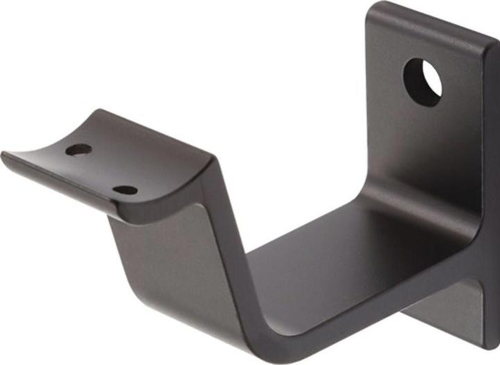 Hermeta Supporto per corrimano 3553 Supporto curvo in alluminio anodizzato nero