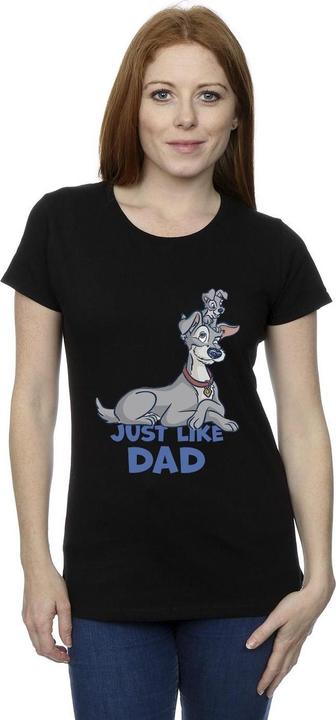 Actual product image Disney Womens/Ladies Lady And The Tramp Just Like Dad Cotton T-Shirt (XXL)