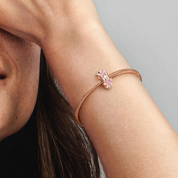 Actual product image Pandora Daisy Flower (Rose gold, Enamel)