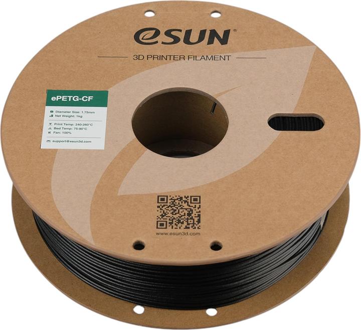 Produktbild eSUN ePETG-CF Carbon Schwarz Filament 1.75mm 1Kg (PETG, 1.75 mm, 1000 g, Schwarz)