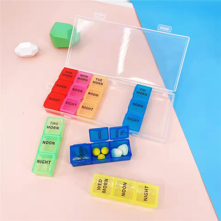 Produktbild Cbx Tablettenbox 7 Tage, Pillendose für eine Woche, Tablettenorganizer mit 21 Fächern