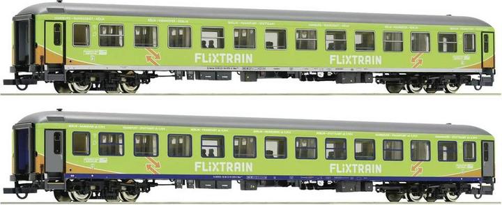 Actual product image Roco 74193 H0 Set of 2 Passenger Cars, Flixtrain (DC) (Track IV)