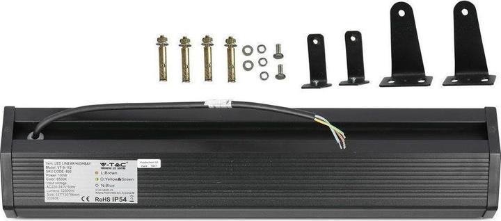 Produktbild V-TAC 21892 VT-9-112-N Deckenstrahler, LED-Wandstrahler LED EEK: E (A - G) 100.00W Schwarz (9800 lm, IP54)