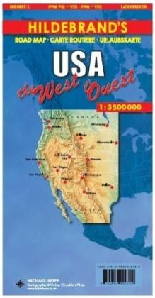Image du produit USA Ouest 1 : 3 500 000. Carte de vacances de Hildebrand