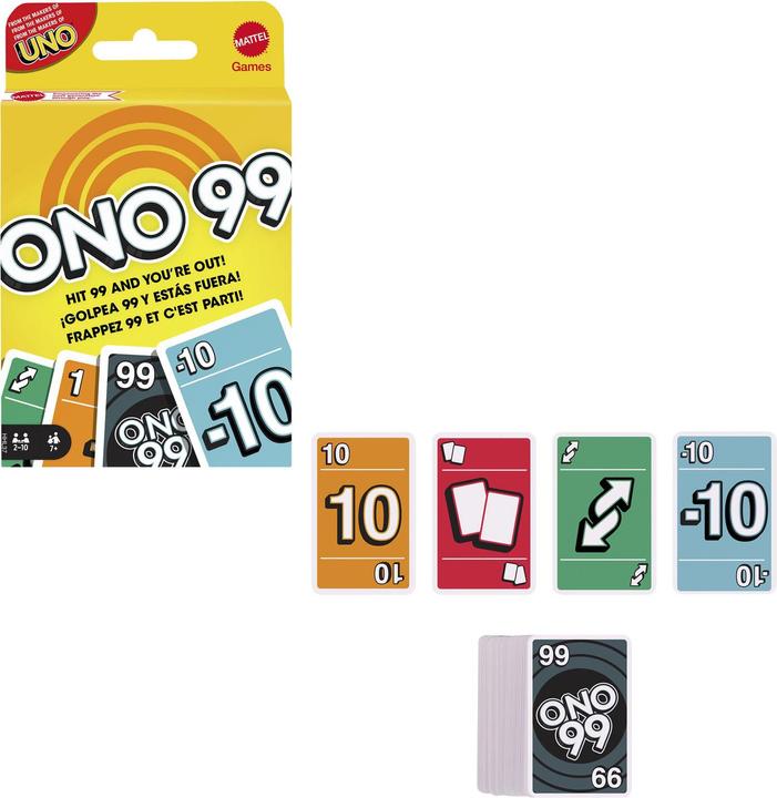 Actual product image Mattel Games O'NO 99 card game (German, French, Italian, English)