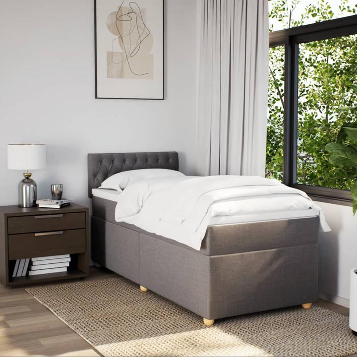 Produktbild VidaXL Boxspringbett Doppelbett Polsterbett Bett Matratze Taupe 200x200cm Stoff (200 x 200 cm, 200 x 200 cm)