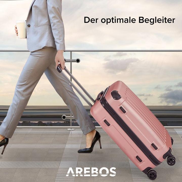 Immagine prodotto Arebos Valigia (94 l, Bagaglio a mano (fino a 50 litri), M (50 - 90l), L (90 - 115l), XL (da 115l))
