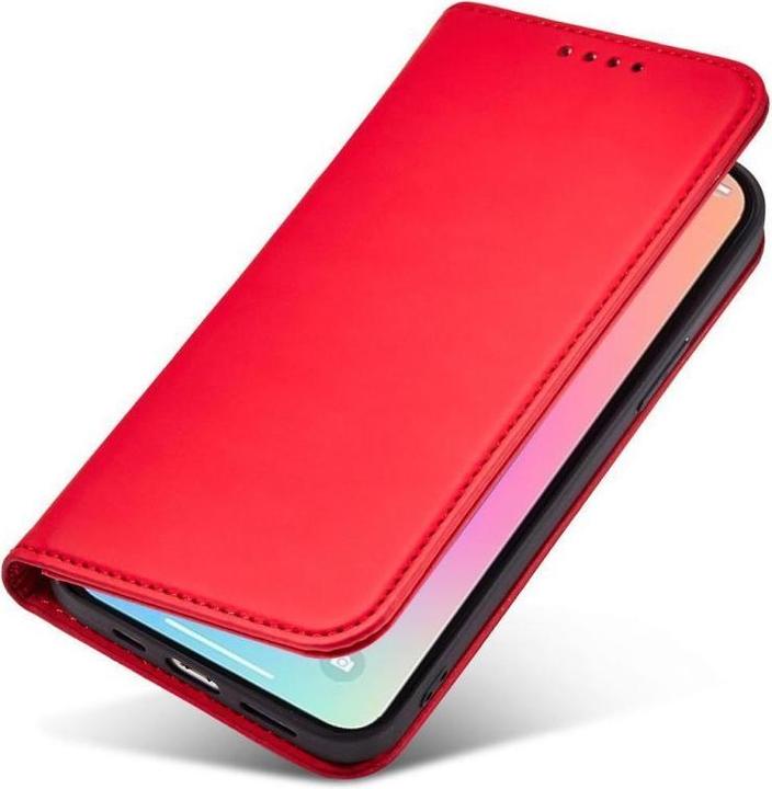 Actual product image Hurtel Magnet Card Case for Samsung Galaxy S23 Ultra flip cover wallet stand red (Samsung Galaxy S23 Ultra)