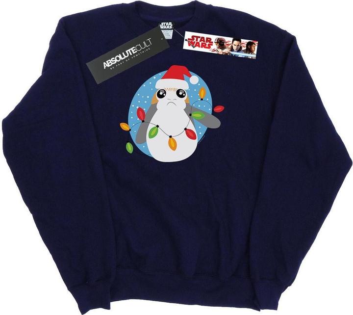 Actual product image Star Wars Mens The Last Jedi Porg Christmas Lights Sweatshirt (L)