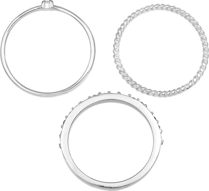 Image du produit Elli anneau de cristal, multi-couleur, set d'anneaux (64, Argent 925)