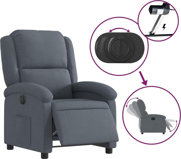Actual product image VidaXL Recliner chair electric velvet