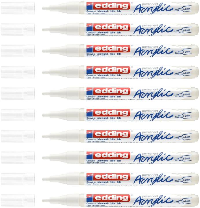 Actual product image Edding Acrylic marker 5300 Fine, White (White, 2 mm, 1 x)
