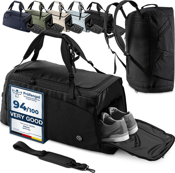 Immagine prodotto BeMaxx Borsa da allenamento per lo sport, 60L, Bianco (60 l)