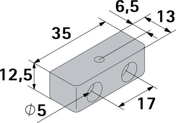 Actual product image Hettich Eckverbinder Block 35x12x12 mm, 20 St. (Corner connectors, 20 pcs.)