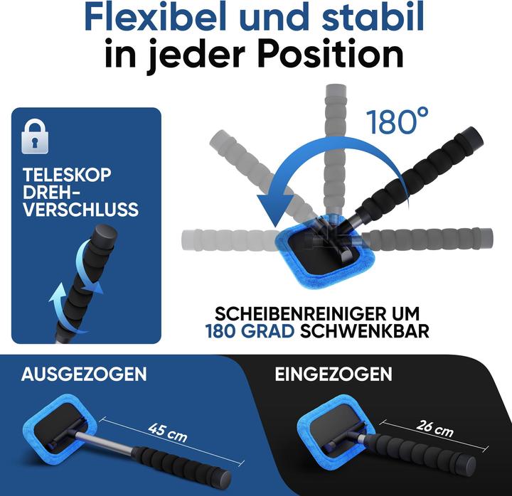 Actual product image Walser Windscreen cleaner telescopic 26-42 cm incl. 2 microfibre pads