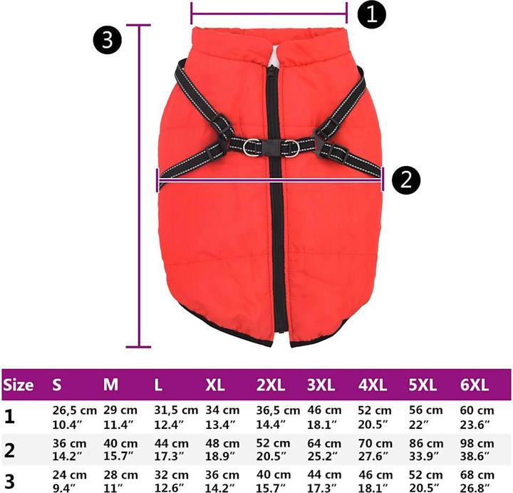 Image du produit VidaXL Manteau pour chien avec harnais Imperméable Réfléchissant (52, Manteau pour chien)