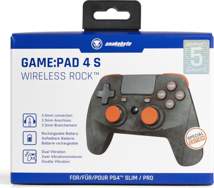 Produktbild Snakebyte Pad 4 S Wireless PS4 Controller - grau orange (PC, PS4)