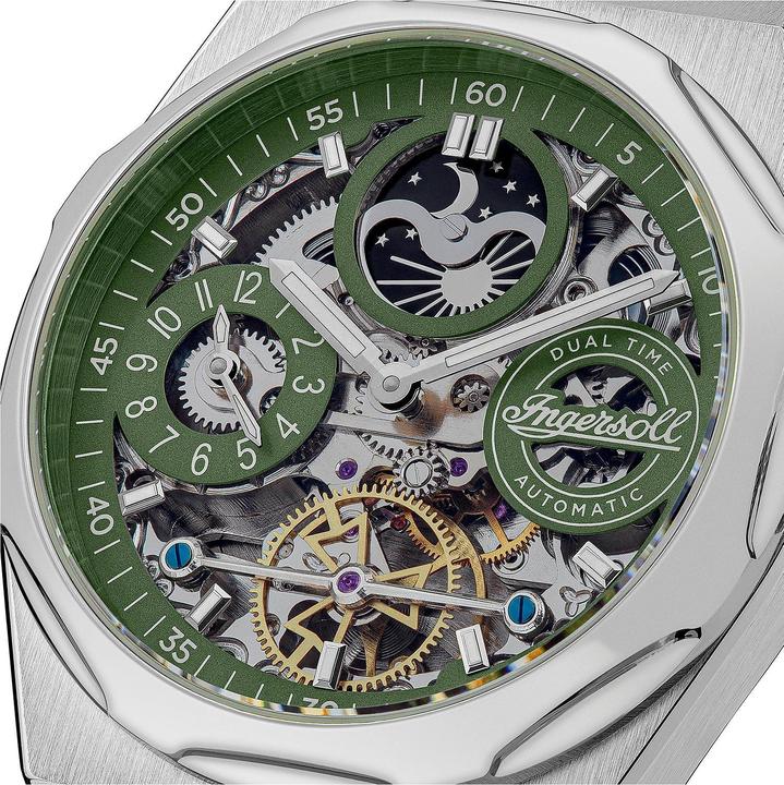 Produktbild Ingersoll 1892 Ingersoll I12905 The Broadway Dual Time Automatik Herrenuhr 43mm 5ATM (Analoguhr, 43 mm)