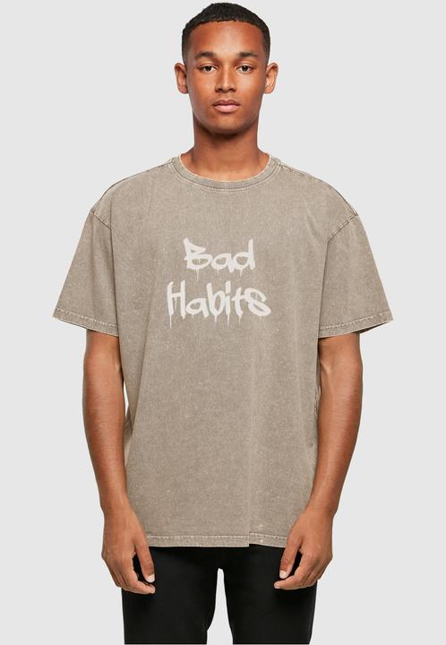 Produktbild Merchcode Bad Habits Acid Washed Heavy Oversized Tee - 112633 (M)
