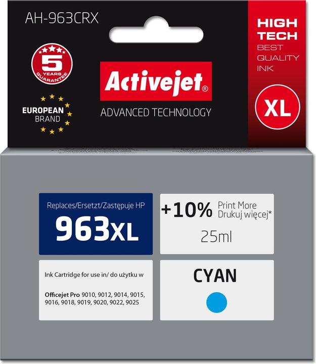 Immagine prodotto Activejet AH-963CRX inchiostro per stampante HP sostitutivo dell'inchiostro HP 963XL 3JA27AE Premium 1760 (B)