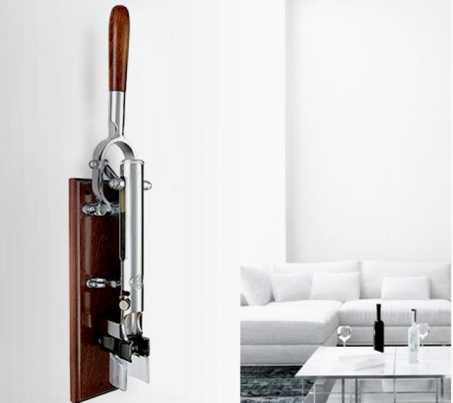 Image du produit Tire-bouchon mural avec support en bois (Tire-bouchon levier)