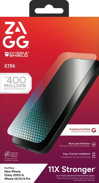 Actual product image Zagg InvisibleShield Glass XTR4 iPhone 16e/14/13/13 Pro (1 Piece, Apple iPhone 16e)