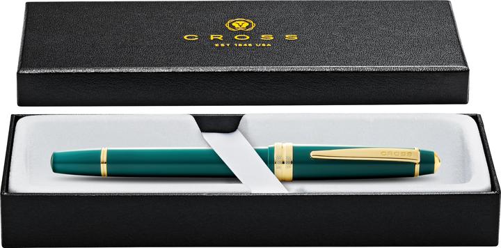Image du produit Cross Stylo plume Bailey Vert clair avec finitions dorées en boîte cadeau (Or, Vert, 1 x)
