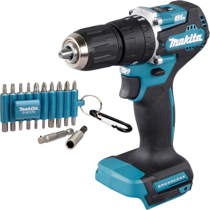 Immagine prodotto Makita Trapano a percussione a batteria DHP 487 Z 18 V 40 Nm brushless + set di punte da 22 pezzi - (Batteria ricaricabile)