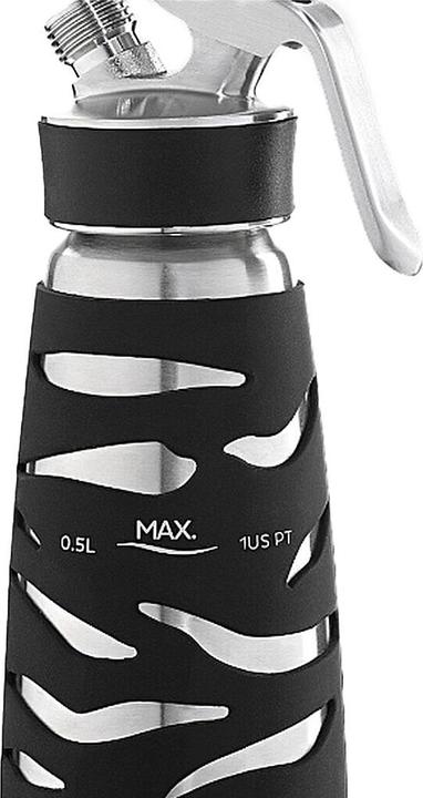 Actual product image ISI Desert Whip bottle stainless steel brushed head BLACK 0.5 litre (0.50 l)