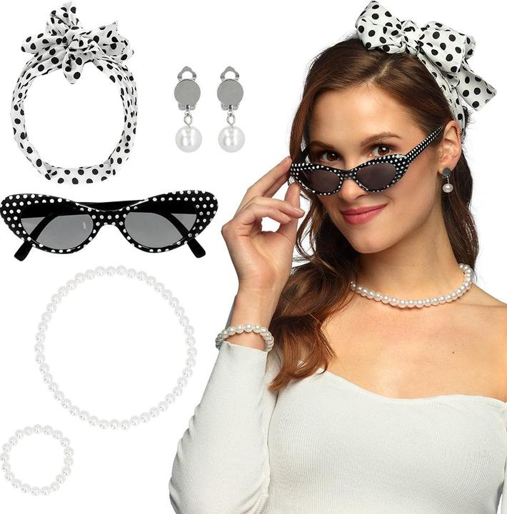 Image du produit Boland Set 50 avec serre-tête, lunettes, collier, bracelet, boucles d'oreilles