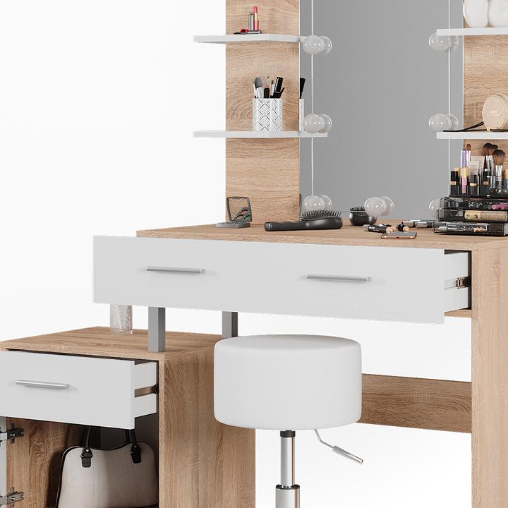 Produktbild Vicco Maria mit Hocker und Beleuchtung (132 x 43 x 145.5 cm)