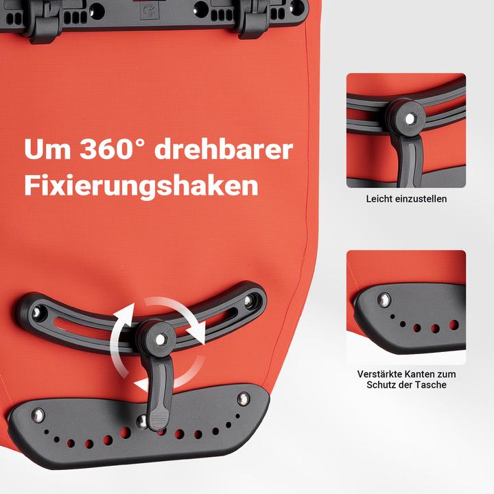 Produktbild Wiltec Gepäckträgertasche rot 28l Fahrradtasche Gepäckträger Gepäcktasche (28 l, Gepäckträgertasche)