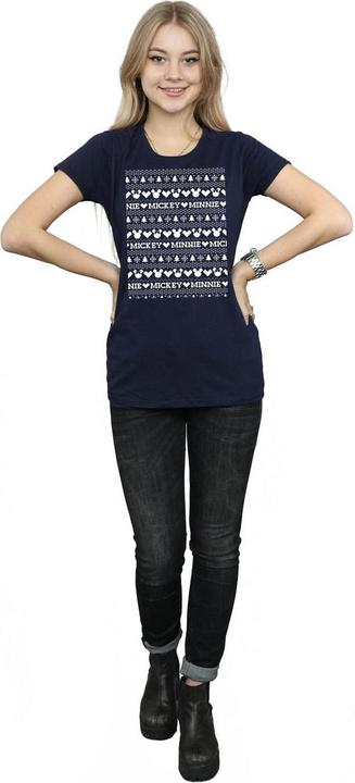 Image du produit Disney - T-shirt MICKEY AND MINNIE CHRISTMAS FAIR ISLE - Femme (M)
