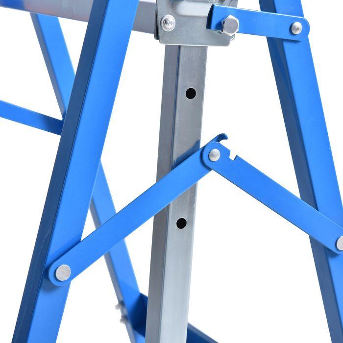 Immagine prodotto Swisshandel24 2 x cavalletto da ponteggio pieghevole regolabile in altezza fino a 200 kg acciaio blu 68 x 58 x (58 cm, 68 cm)