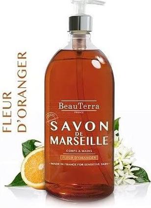 Actual product image BeauTerra savon liquide Marseille fleur d'oranger liq (Liquid soap, 300 ml)