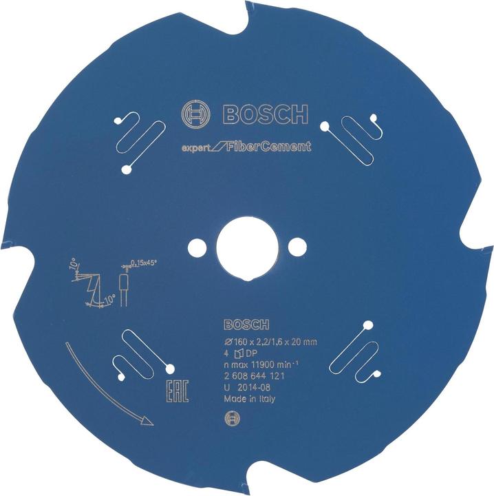 Bosch Professional Zubehör Expert circular saw blade for fibre cement, 160 x 20 x 2.2 mm, 4