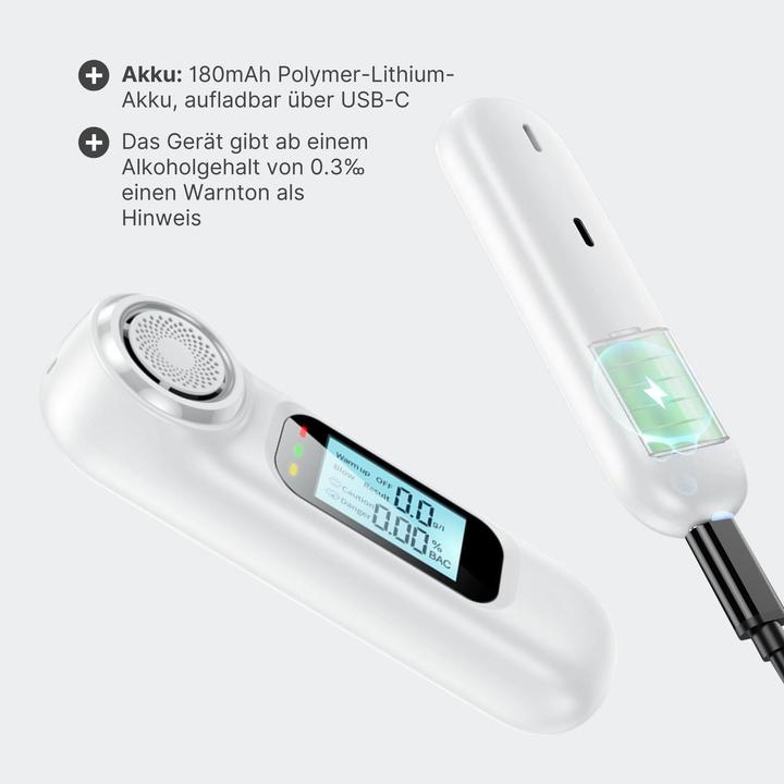 Produktbild Hermex Portabler Alkoholtester Alkoholmessgerät Alkoholdetektor Alkohol-Schnelltest