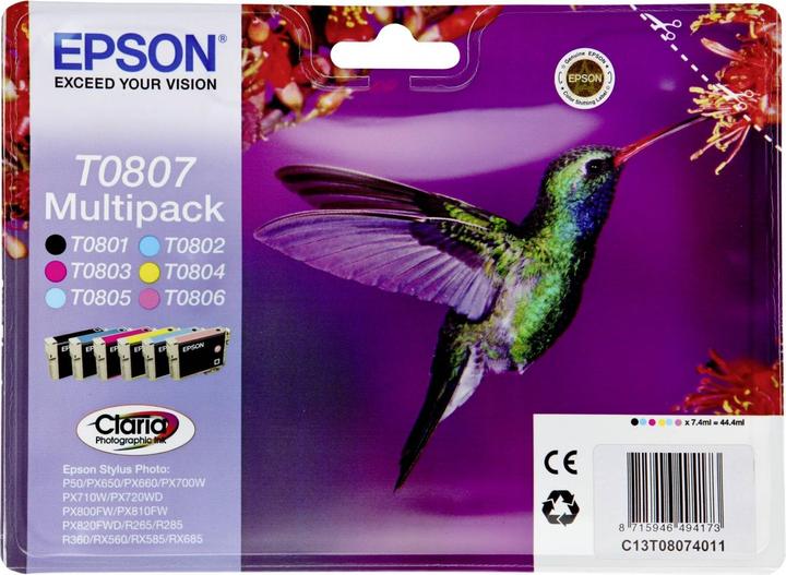 Image du produit Epson T0807 Claria Photographic (M, LM, LC, CF, C, Y)