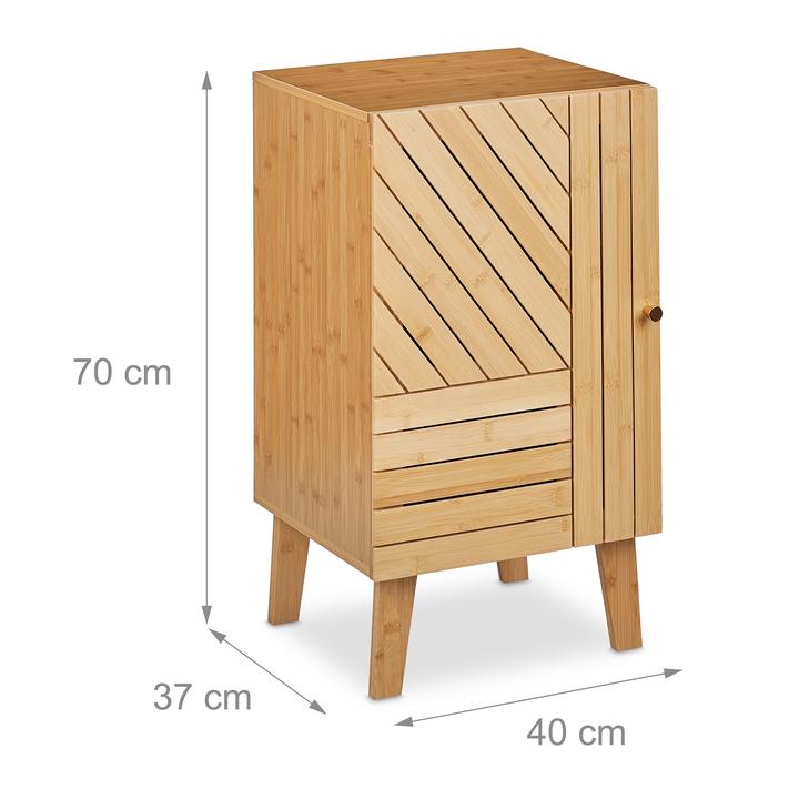 Actual product image Relaxdays Bamboo bathroom cabinet (40 x 37 x 70 cm)