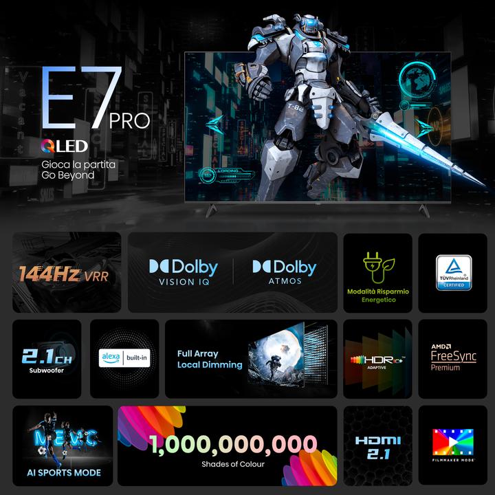 Actual product image Hisense TV 75E7NQ PRO (75", E7NQ, QLED, 4K)