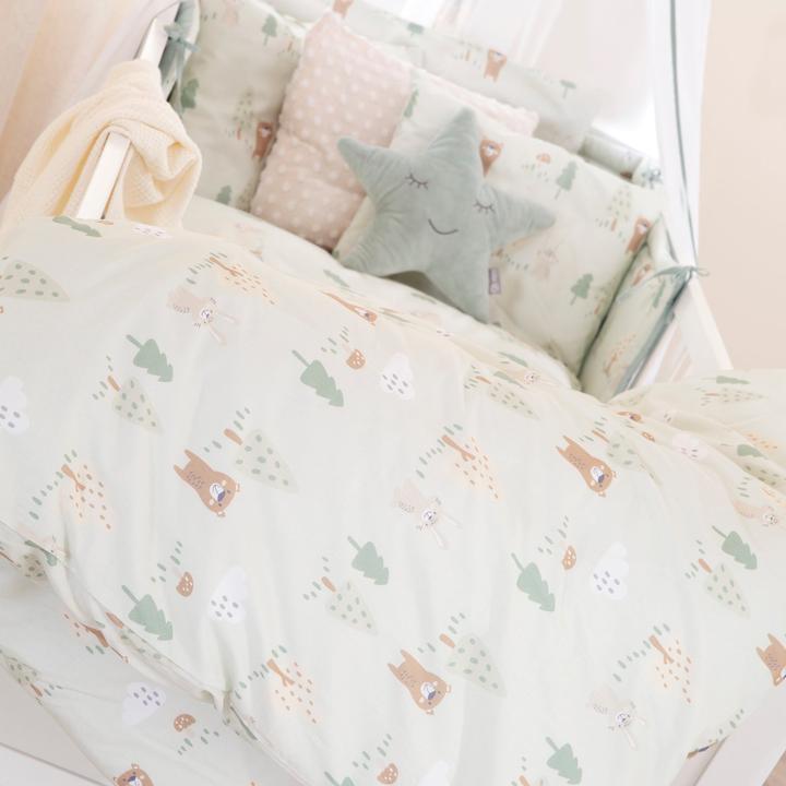 Image du produit Roba Kinderbettgarnitur 4-teilig Woodland Buddies (100 x 135 cm, 40 x 60 cm)