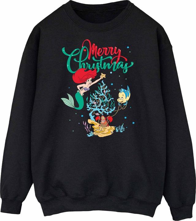 Actual product image Disney Womens/Ladies Princess Ariel Merry Christmas Sweatshirt (L)