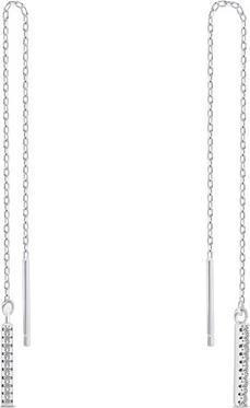Produktbild Brilio Silver - Long chain earrings with zircons EA1007W