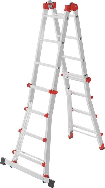 Hailo Teleskopleiter (Anlegeleiter, Teleskopleiter, Mehrzweckleiter, 240 cm)