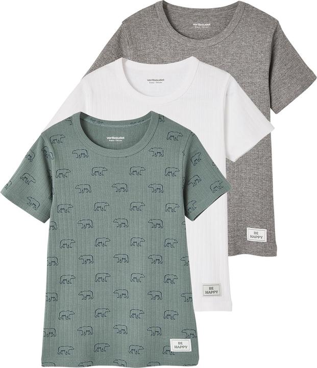 Produktbild Vertbaudet 3er-Pack Jungen T-Shirts aus Ripp, Bären (86, 3er Pack)