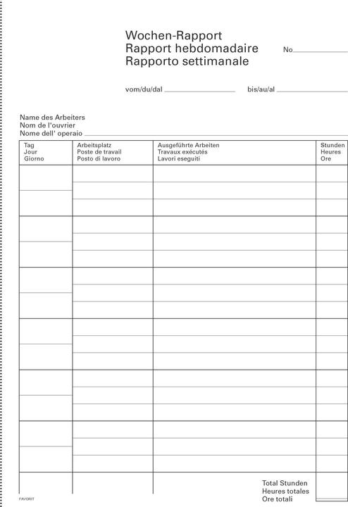 Produktbild Favorit Wochen Rapport (100 x)