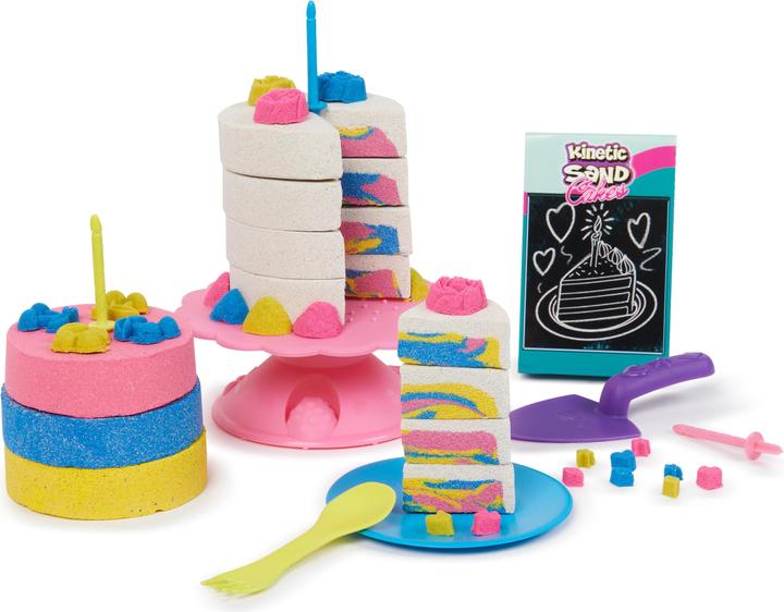 Actual product image Spin Master Kinetic Sand, Rainbow Cake Shoppe, 680 g de sable jaune, rose, bleu et blanc parfumé à la vanille, 1