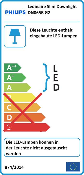 Energy Label Philips Recessed luminaire DN065B G2 LED20/840 PSU II WH (2000 lm)
