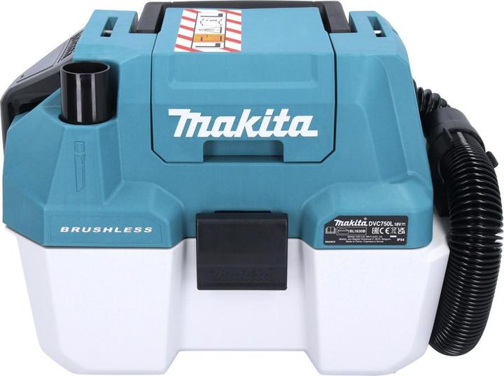 Produktbild Makita DVC 750 LG1 Akku Staubsauger LXT 18 V 67 mbar 7,5 l Brushless + 1x Akku 6,0 Ah - ohne (Nass-Trockensauger)