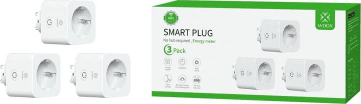 Produktbild Woox Smarte WLAN-Steckdose, WLAN, 3680W 16A, mit Energiemessung, 3er-Set, TUYA